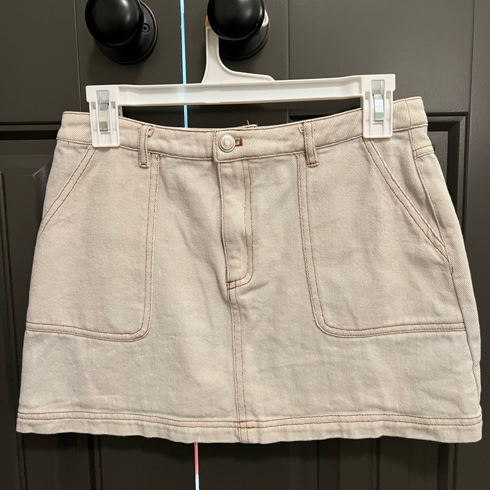 Khaki Cargo Miniskirt